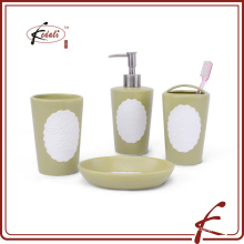 emboss green ceramic bathroom accessories